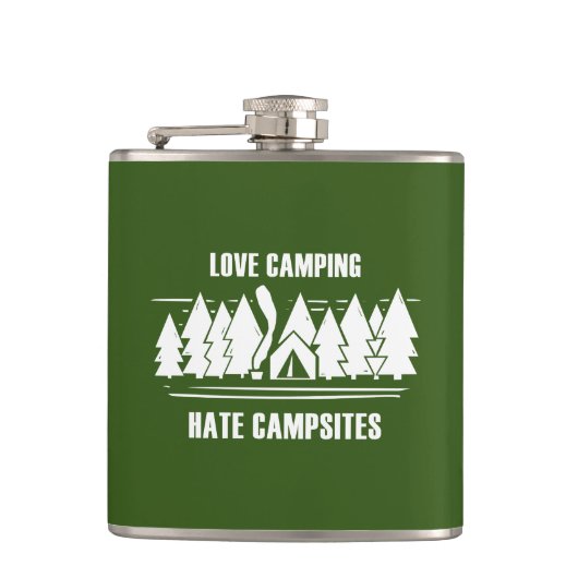 Flasques Aimer le camping, détester les campements (Devant)
