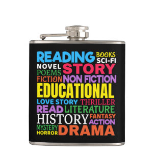 Flasques Aimer lire des livres - Genre Word Art