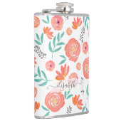 Flasques Ajouter le nom + le motif floral d'aquarelle de co (Droite)