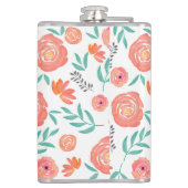 Flasques Ajouter le nom + le motif floral d'aquarelle de co (Dos)