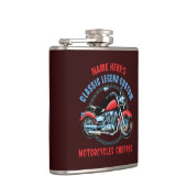 Flasques Ajouter un nom Classic Custom Red Motorcycle Chopp (Droite)