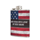 Flasques Ajouter votre texte sur le drapeau américain (Gauche)