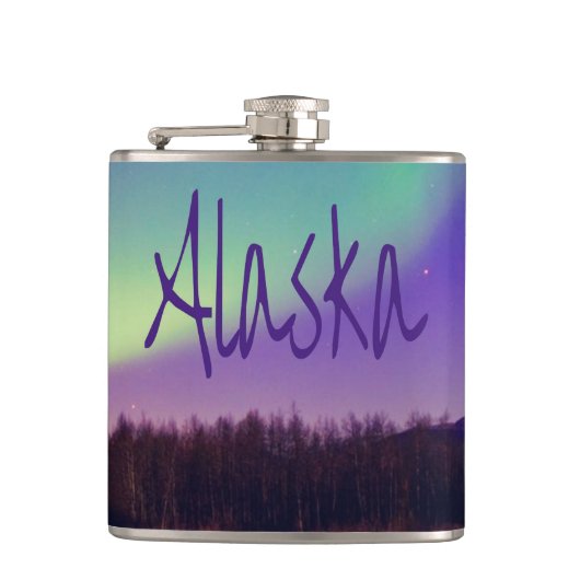 Flasques Alaska Northern Lights Mountains Lake (Devant)