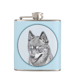 Flasques Alaskan Klee Kai Peinture - Cute Original Chien Ar