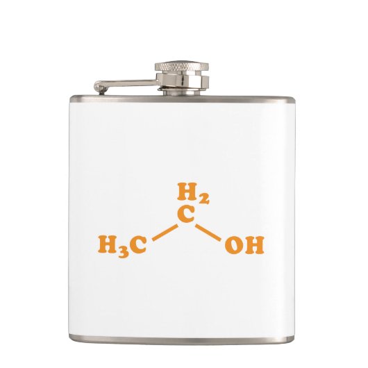 Flasques Alcool Éthanol Formule chimique moléculaire (Devant)