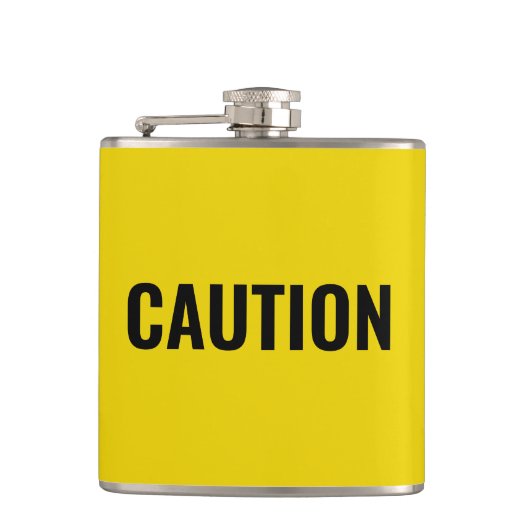 Flasques Alerte "Attention" jaune noir (Devant)