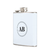 Flasques Alice bleu couleur unie avec monogramme (Gauche)