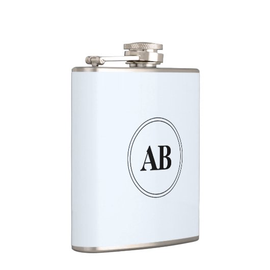 Flasques Alice bleu uni couleur avec monogramme (Droite)