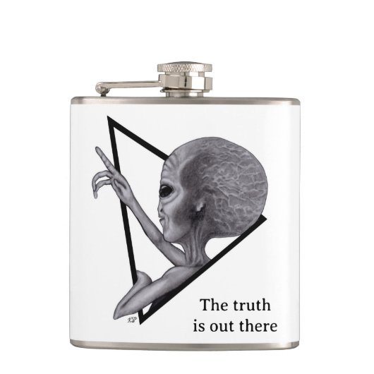 Flasques Alien gris, la vérité est là (Devant)