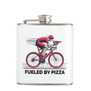 Flasques Alimenté Par Pizza Cyclist