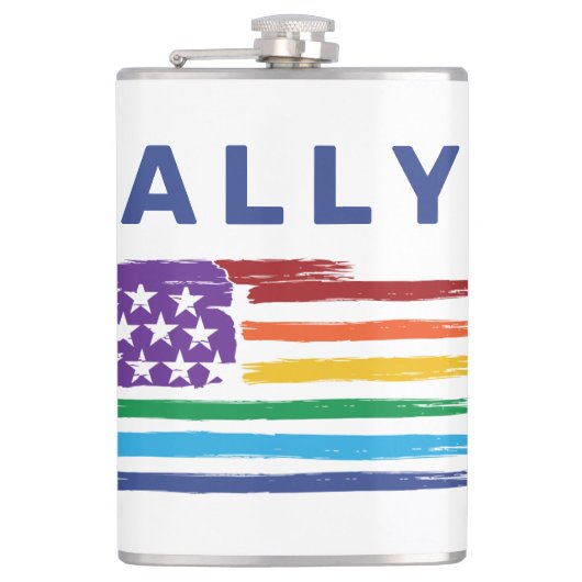Flasques Ally Artistic Rainbow drapeau personnalisé (Devant)