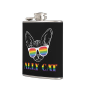 Flasques Ally Cat - Cute Pride Cat avec lunettes de soleil (Gauche)
