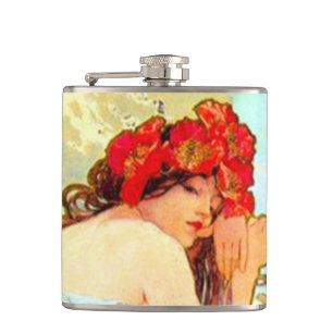 Flasques Alphonse Mucha Art Nouveau Été
