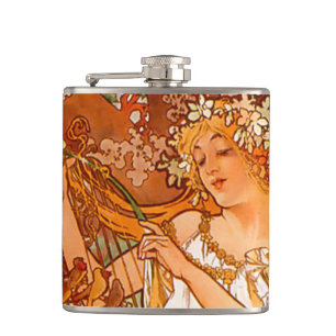 Flasques Alphonse Mucha Printemps Art Nouveau