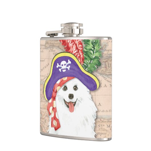 Flasques American Eskimo Chien Pirate Hip Flask (Gauche)
