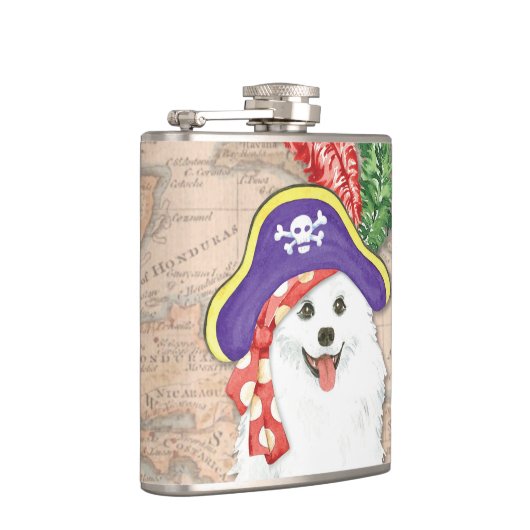 Flasques American Eskimo Chien Pirate Hip Flask (Droite)