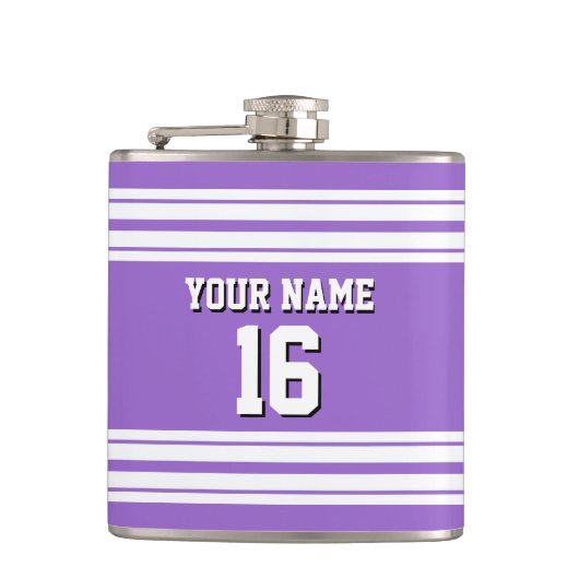 Flasques Amethyst Purple Wht Team Jersey Numéro personnalis (Devant)