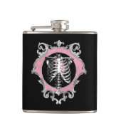 Flasques Amour gothique | Squelette rose et noir Coeur flor (Devant)