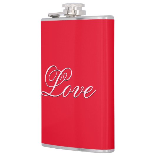 Flasques Amour Tendance Mariage Calligraphie Script Rouge (Gauche)