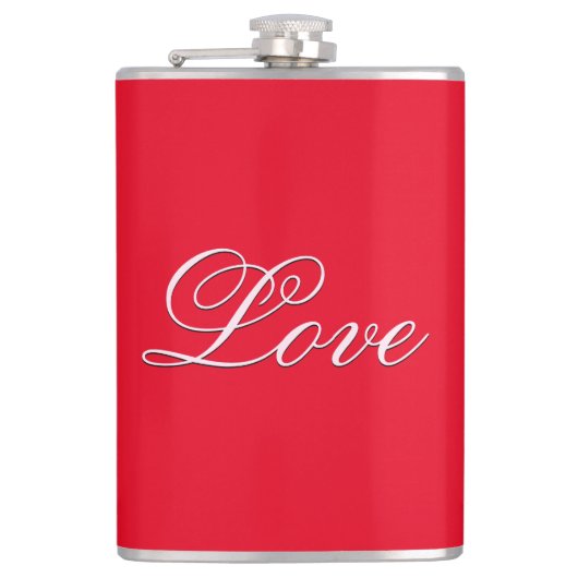 Flasques Amour Tendance Mariage Calligraphie Script Rouge (Devant)