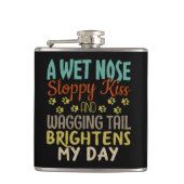 Flasques Amoureux des chiens Nez Humide, Citation De Baiser (Devant)
