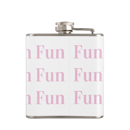 Flasques Amusant | Typographie rose moderne (Dos)