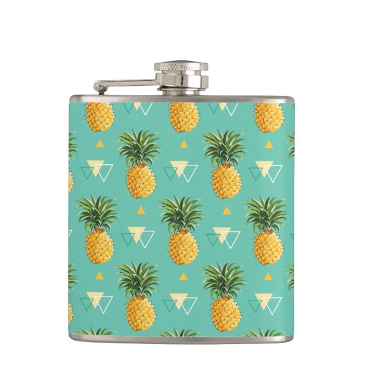 Flasques Ananas lumineux sur le motif géométrique (Devant)