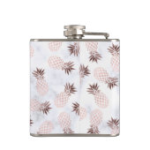 Flasques ananas rose d'or de marbre blanc moderne élégant (Dos)