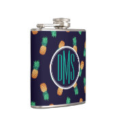 Flasques Ananas sur le monogramme de la marine | (Droite)