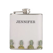 Flasques Ananas tropical avec le nom (Devant)