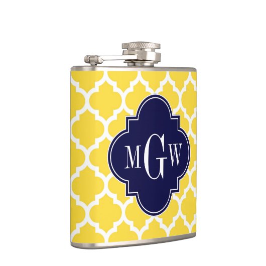 Flasques Ananas Wht Marocain #5 Marine 3 Monogramme initial (Droite)