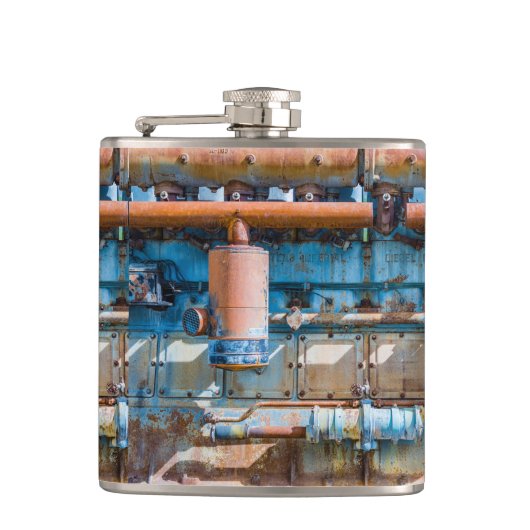 Flasques Ancien et rouillé Atlas Impérial moteur diesel à I (Devant)