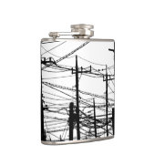 Flasques Ancien téléphone et lignes électriques (Droite)