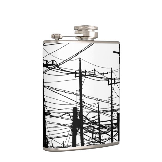 Flasques Ancien téléphone et lignes électriques (Droite)