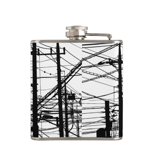 Flasques Ancien téléphone et lignes électriques (Dos)