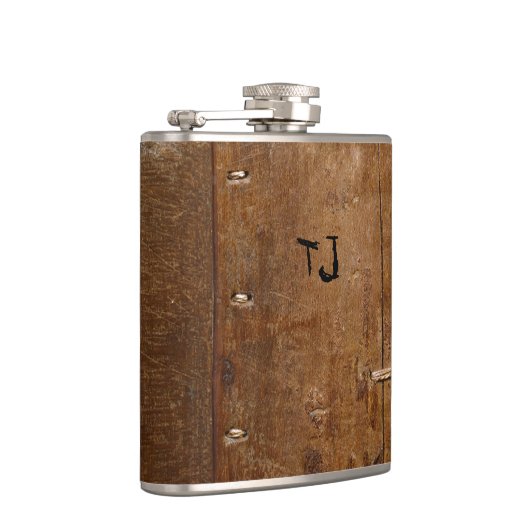 Flasques Ancienne fiole en bois avec (ou sans) initiale(s) (Droite)