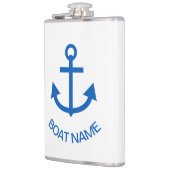 Flasques Ancre Bleu Personnalisé Votre Nom De Bateau (Gauche)