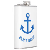 Flasques Ancre Bleu Personnalisé Votre Nom De Bateau (Droite)