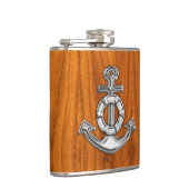 Flasques Ancre Chrome sur l'impression de teck (Droite)