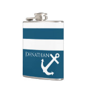 Flasques Ancre et rayures minimalistes Nautiques (Gauche)