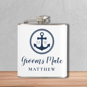 Flasques Ancres personnalisées Grooms Mate Nautical Groomsm