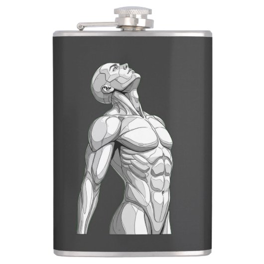 Flasques Android Anatomy: Cyborg Stainless Steel Flask (Devant)