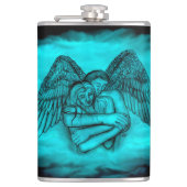 Flasques Angel Eros en amour, design noir et vert (Devant)