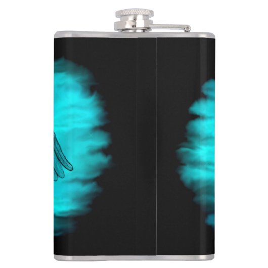 Flasques Angel Eros en amour, design noir et vert (Dos)