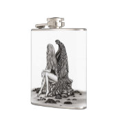 Flasques Angel, perdu dans la pensée, noir et blanc Design (Gauche)