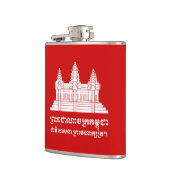 Flasques Angkor Vat Cambodgien / Khmer Drapeau avec devise (Gauche)