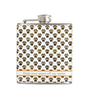 Flasques Animal Paw Silhouette Halloween Orange Funny