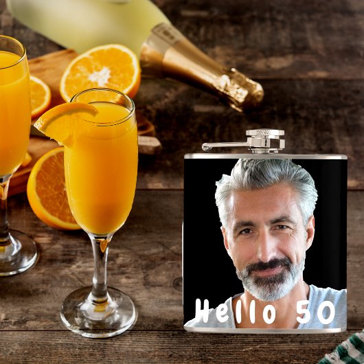 Flasques Anniversaire 50 photo gars texte