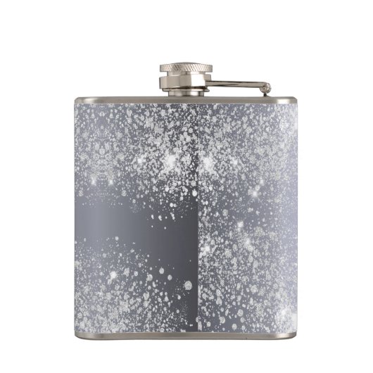 Flasques Anniversaire argent parties scintillant photo nom  (Dos)