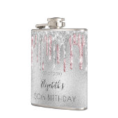 Flasques Anniversaire argent parties scintillant rose feuil (Gauche)